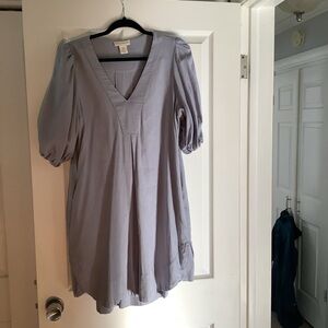 Linen blend balloon sleeve dress sz L